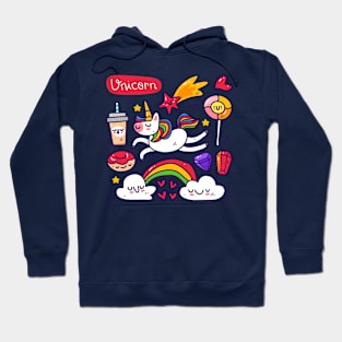 unicorn doodle cute Hoodie